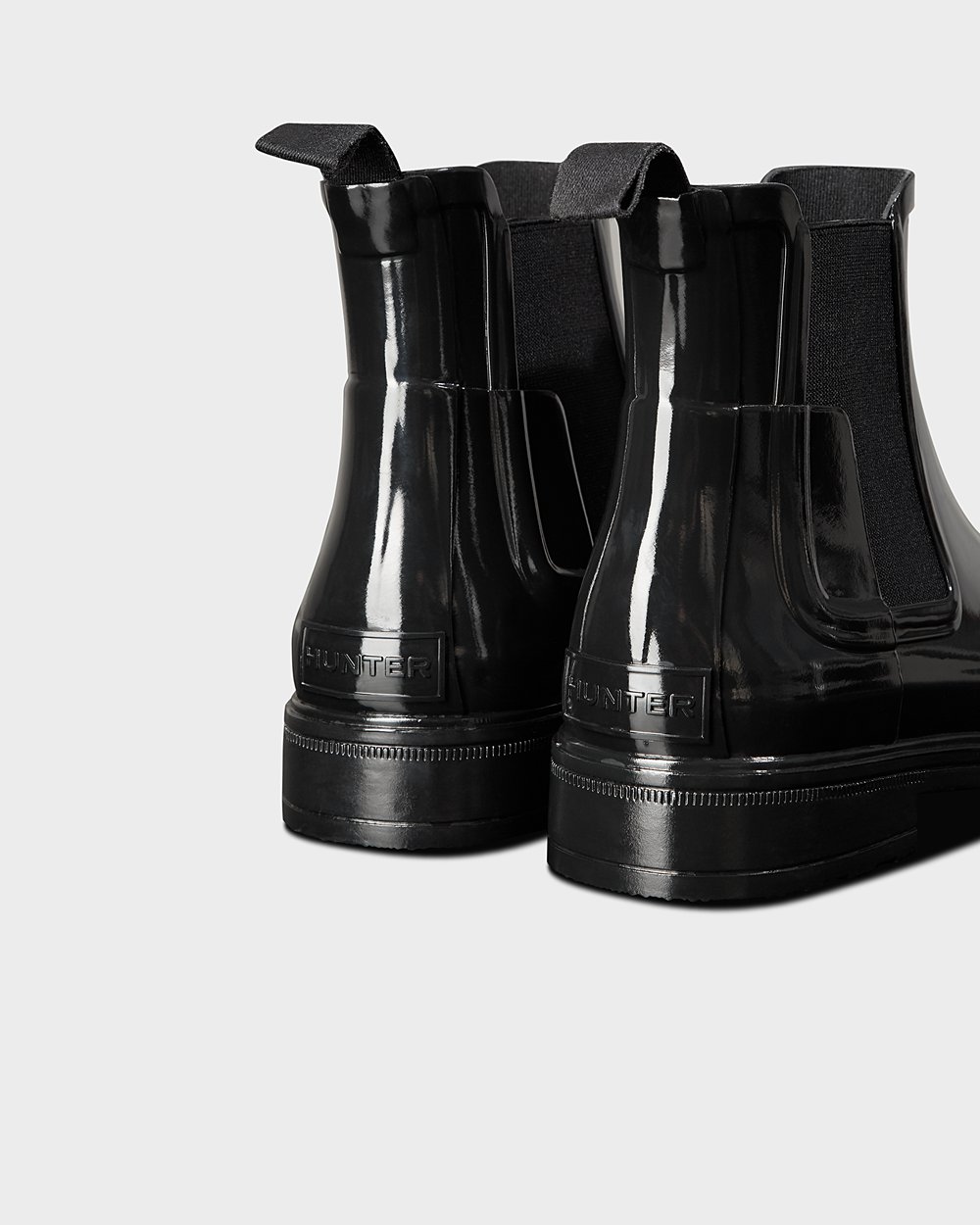 Botas Chelsea Hunter Homem Pretas - Refined Slim Fit Gloss - 68RYVSNKA